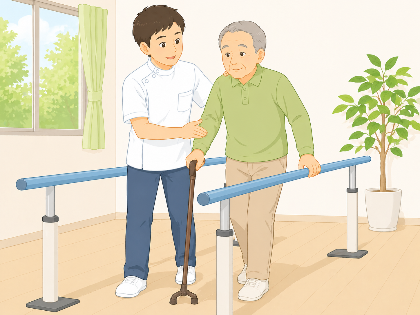 歩行リハビリのイラスト